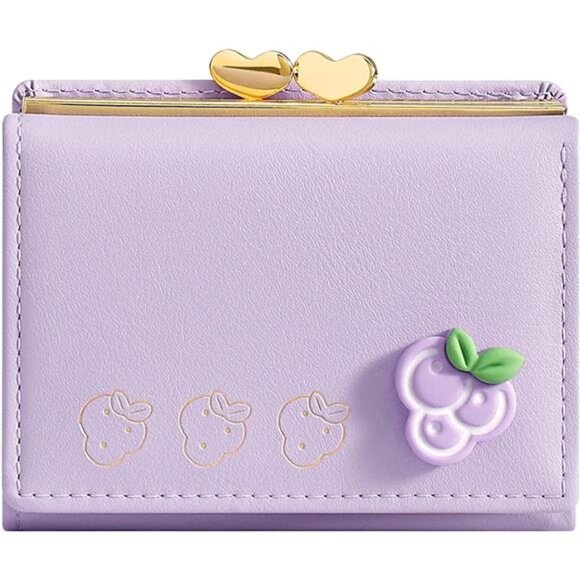 Cute Small Leather Pocket Wallet for Women Lavender